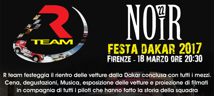 DAKAR AL 22 NOIR: RTeam festeggia il rientro delle vetture Dakar con una bella festa a Firenze